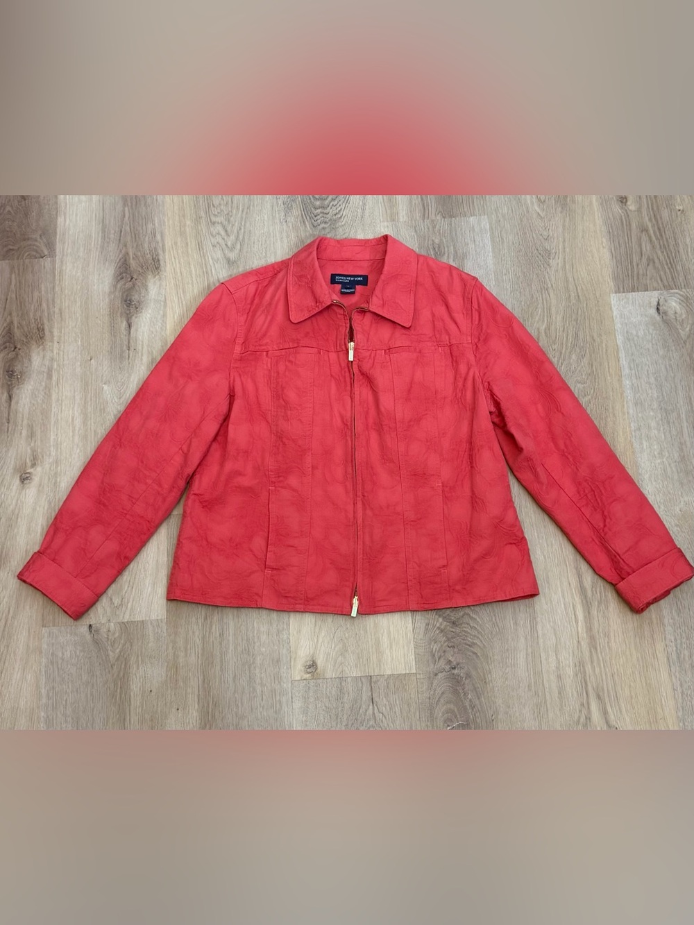 Jones New York Signature Red Zip-Front Jacket
